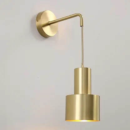 Orr Minimalism Brass Metal Black Wall Lamp Dining Room Bedroom