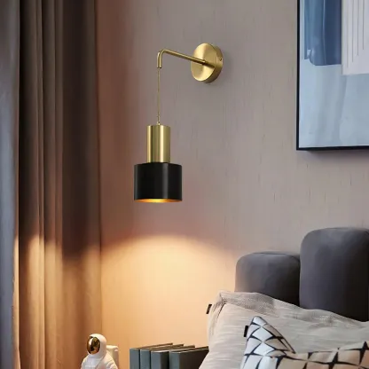 Orr Minimalismo Bronce Metal Negro Aplique Dormitorio Salón Pasillo