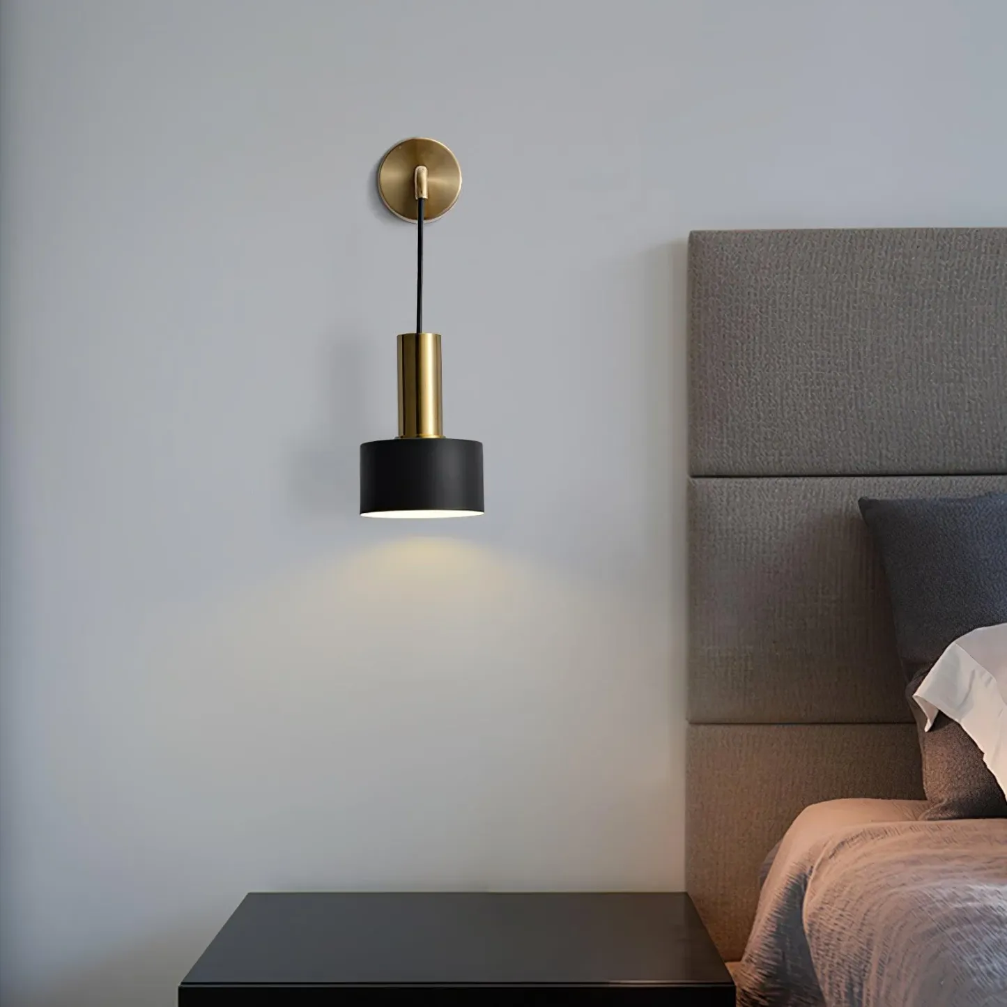 Orr Minimalismo Bronce Metal Negro Aplique Dormitorio Salón Pasillo