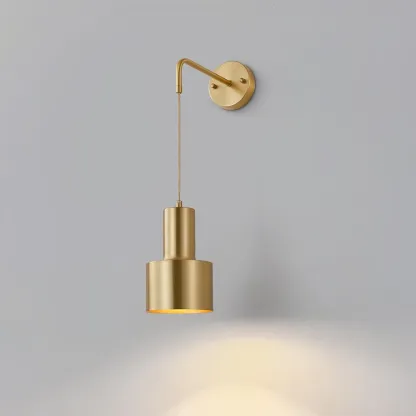 Orr Minimalism Brass Metal Black Wall Lamp Dining Room Bedroom