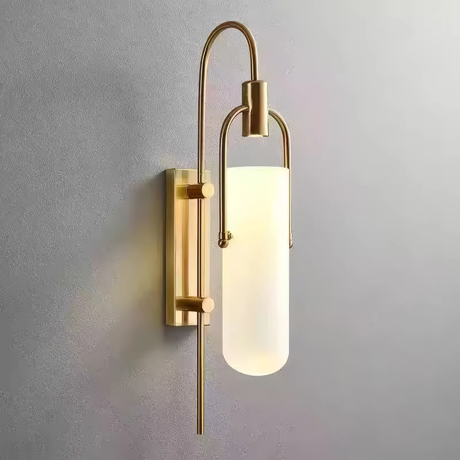 Alessio Minimalism Black Copper plating Metal Glass Wall Lamp Bedroom Living Room