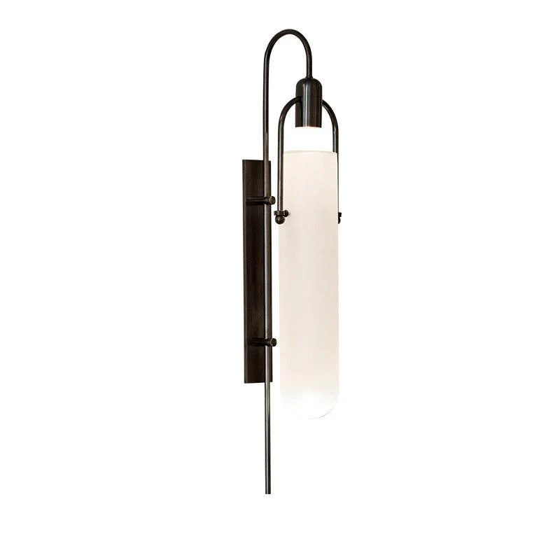 Alessio Minimalismo Negro Cobre Enchapado Metal Vidrio Lámpara de Pared Dormitorio Salón