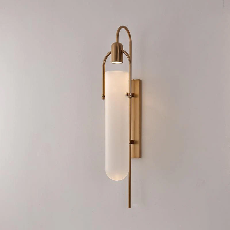 Alessio Minimalism Black Copper plating Metal Glass Wall Lamp Bedroom Living Room