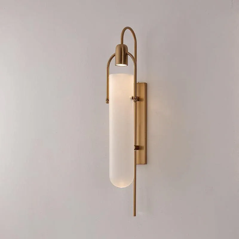 Alessio Minimalism Black Copper plating Metal Glass Wall Lamp Bedroom Living Room