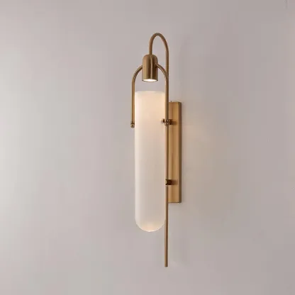Alessio Minimalism Black Copper plating Metal Glass Wall Lamp Bedroom Living Room