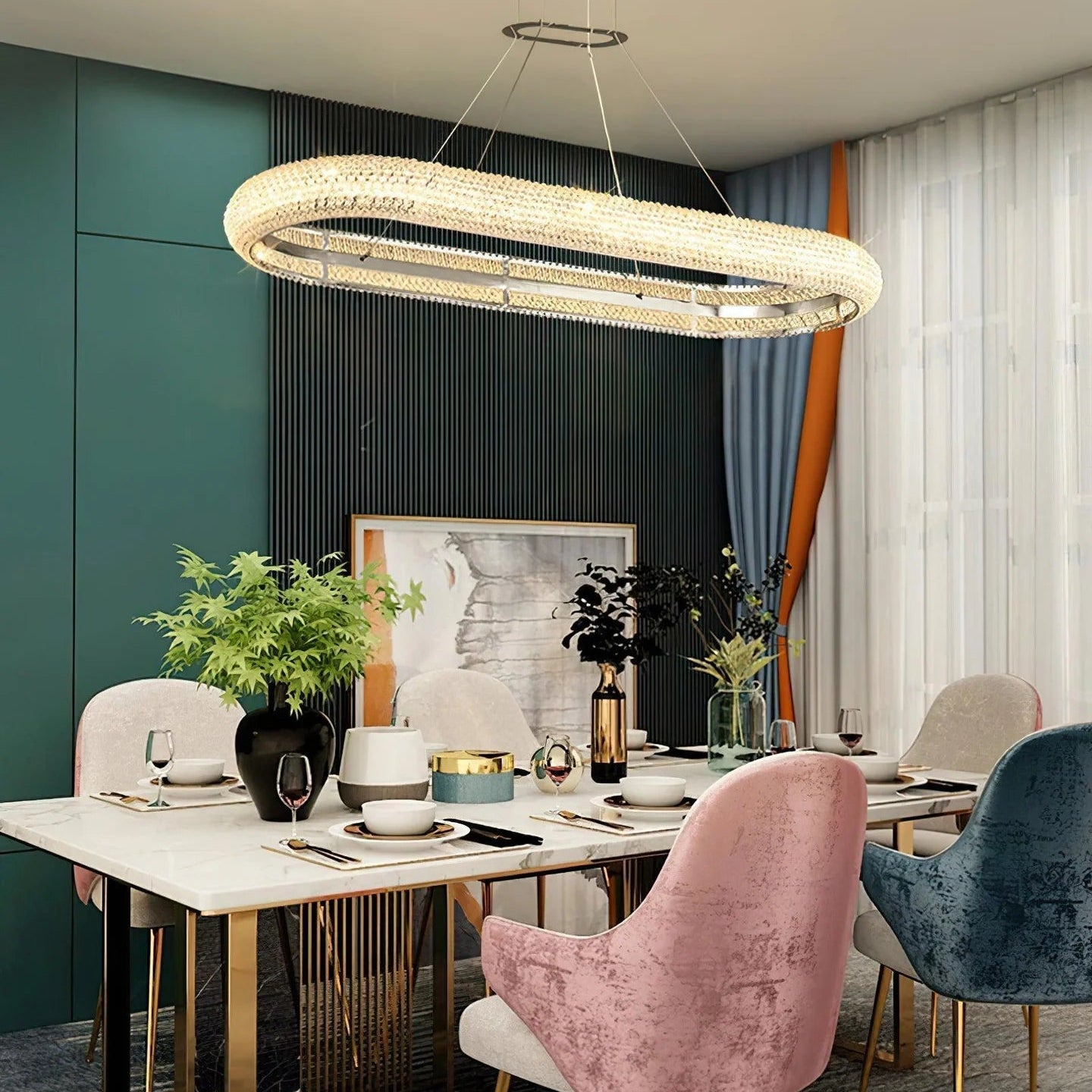 Muse Crystal Ring LED Chandelier