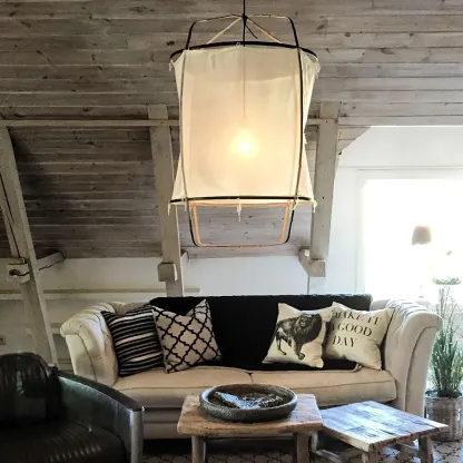 Ozawa Modern Cottage Fabric Pendant Light Shades Living Dining Room Bedroom