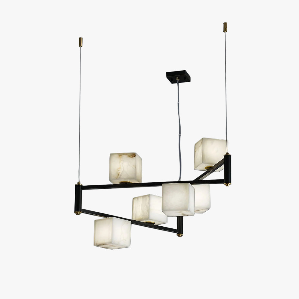 Dune Alabaster Square Box Chandelier