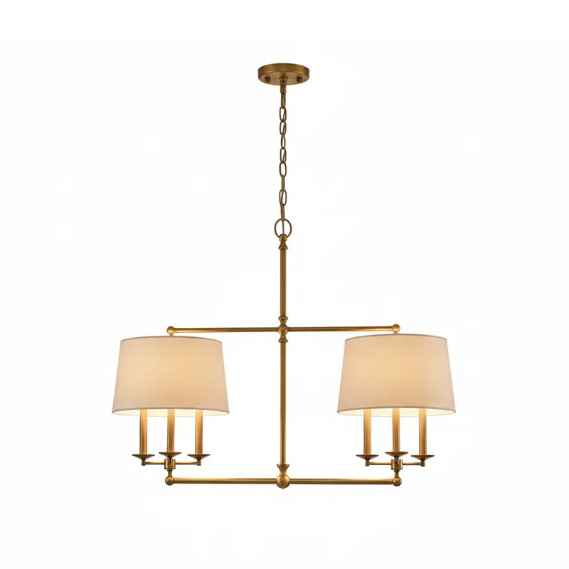 Axis Fabric Brass Chandelier