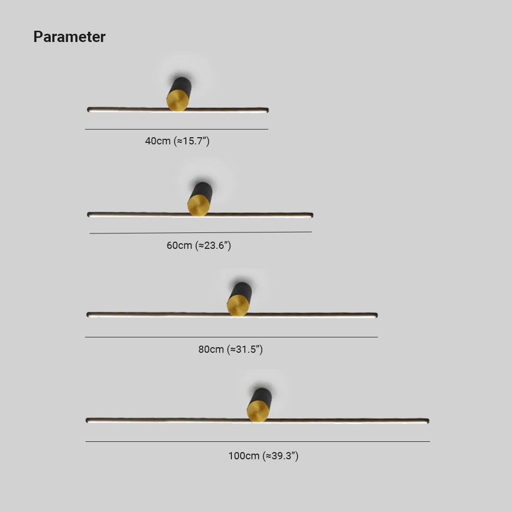 Leigh Mininalista Lineal LED Acrílico Aplique de Espejo, Negro/Blanco