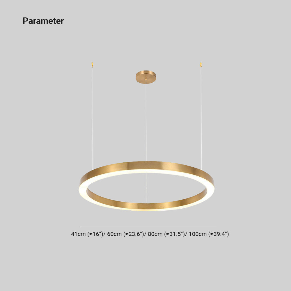 Arisha Moderno Lámpara Colgante Anillo Salón Dormitorio, Oro, Metal Acrílico