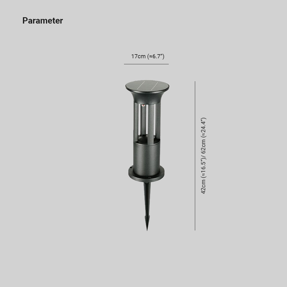 Pena Moderna Lámpara de Pie Exterior Cilíndrica Metal