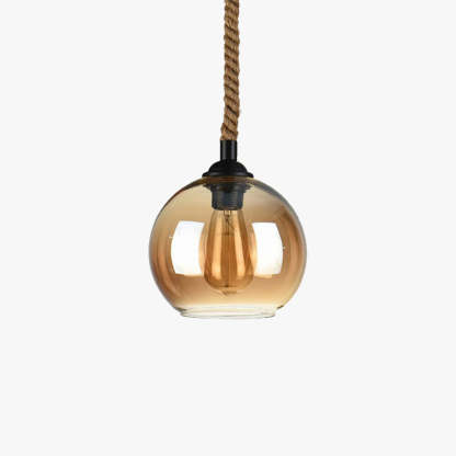 Hailie Industrial LED Lámpara Colgante Transparente/Ámbar Salón/Dormitorio Metal&Vidrio&Cuerda de Cáñamo ∅20/25CM