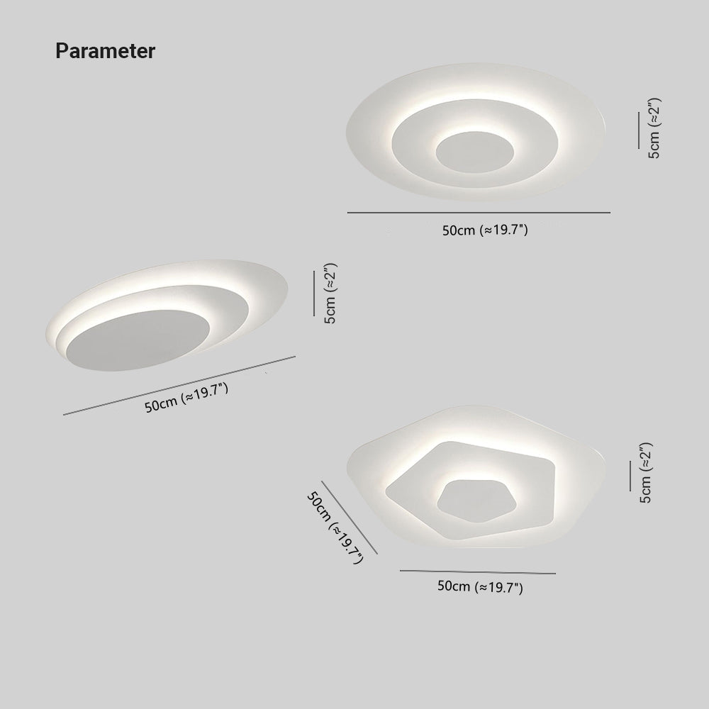Quinn Lámpara de Techo Modern Nordic Flush Mount Blanco Acrílico/Metal Salón