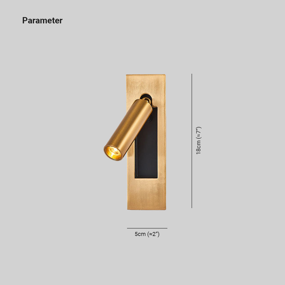 Orr Moderno LED Giratorio Luz de Pared Foco de Pared Negro Oro Residencial Dormitorio Metal