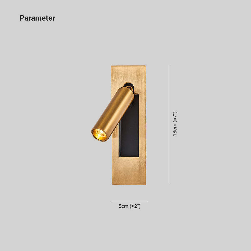 Orr Moderno LED Giratorio Luz de Pared Foco de Pared Negro Oro Residencial Dormitorio Metal