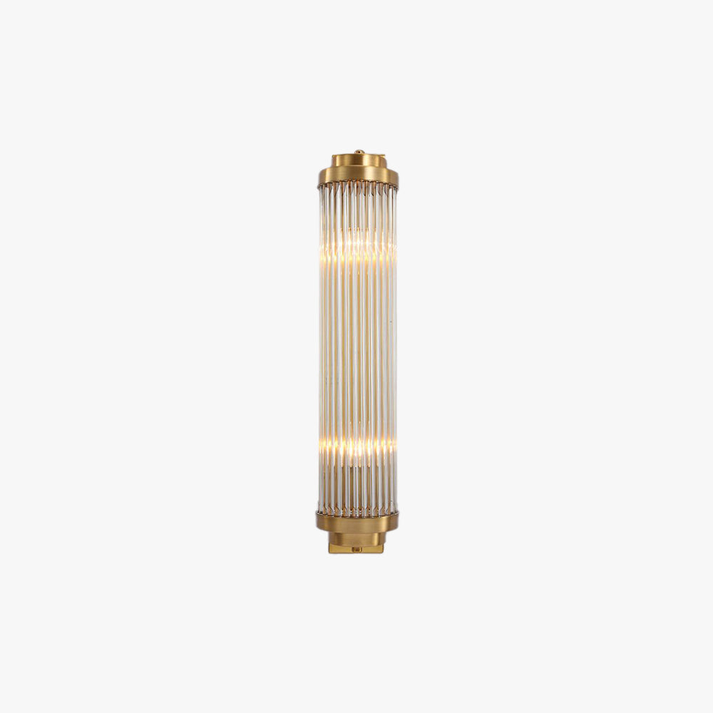 Orr Moderno Cilíndrico LED Aplique Oro Dormitorio/Pasillo Interior Metal y Cristal 45/50CM Largo
