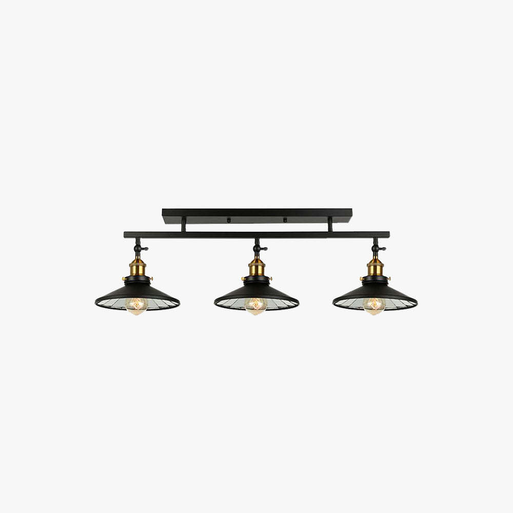 Cooley Vintage Lámpara de Techo LED Negro Sala de Estar/Dormitorio/Comedor Metal 90CM de Largo