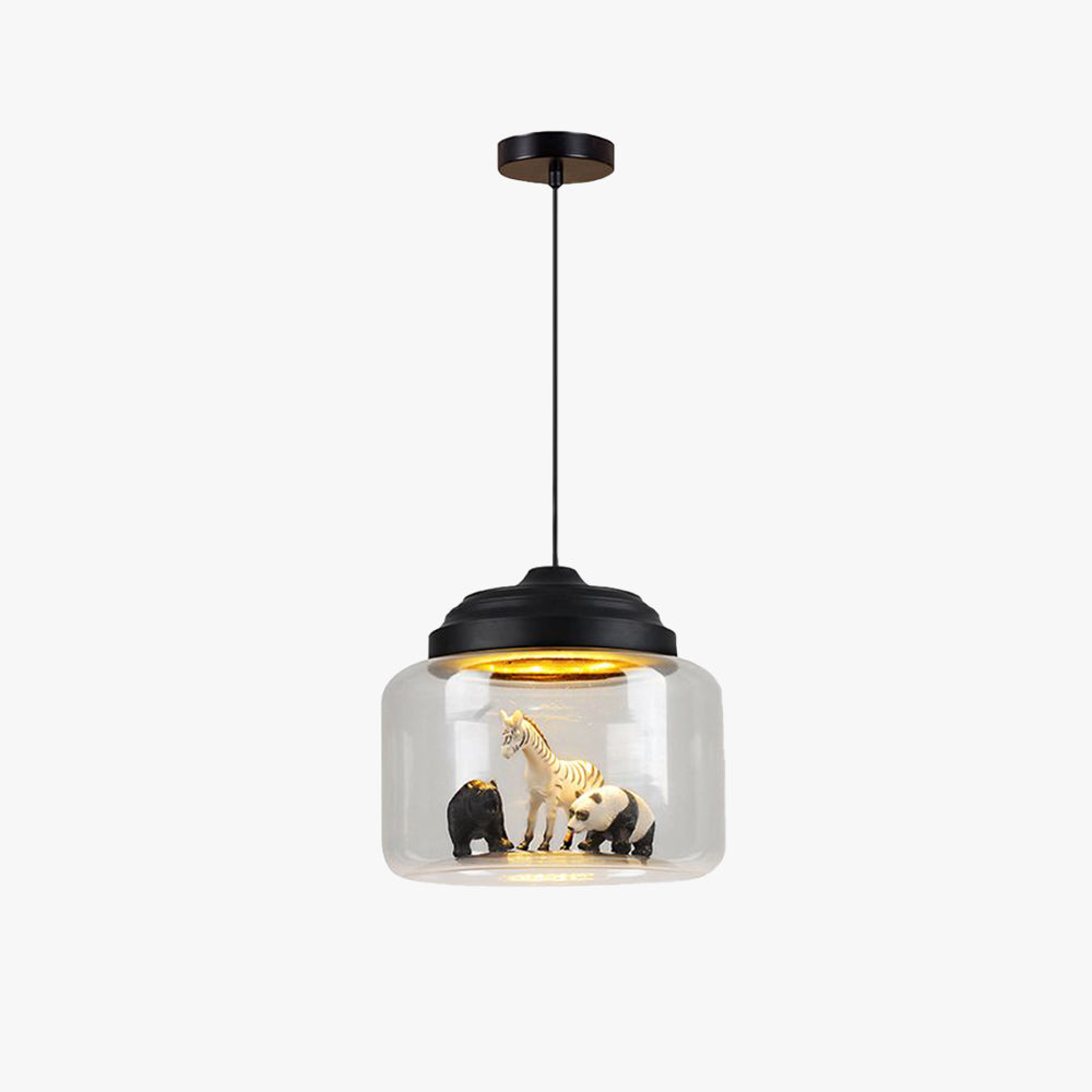 Leilani Lámpara Colgante LED Diseño Animal Negro/Blanco Sala De Estar/Dormitorio/Guardería Metal & Vidrio ∅ 24CM