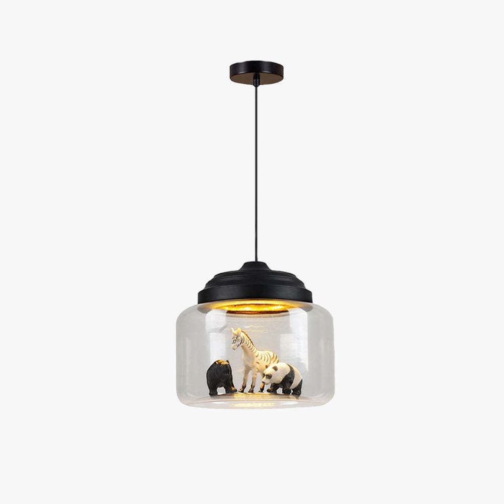 Leilani Lámpara Colgante LED Diseño Animal Negro/Blanco Sala De Estar/Dormitorio/Guardería Metal & Vidrio ∅ 24CM