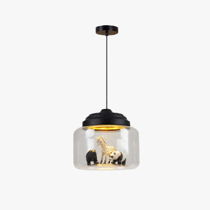 Leilani Lámpara Colgante LED Diseño Animal Negro/Blanco Sala De Estar/Dormitorio/Guardería Metal & Vidrio ∅ 24CM