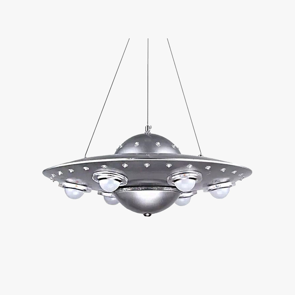 Alessio Diseño OVNI LED Lámpara Colgante Plata Dormitorio/Habitación Infantil Metal y Vidrio ∅ 50CM