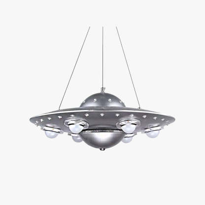 Alessio Diseño OVNI LED Lámpara Colgante Plata Dormitorio/Habitación Infantil Metal y Vidrio ∅ 50CM