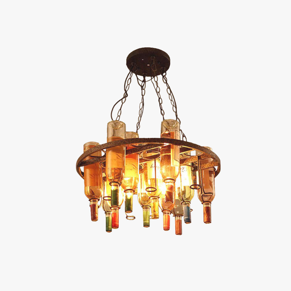 Hailie Antiguo Lámpara Colgante, Botella de Vino, Metal/Vidrio, Colorido, Dormitorio