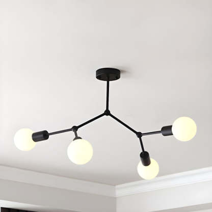 Valentina Industrial Lámparas de Araña, Negro/Blanco/Oro