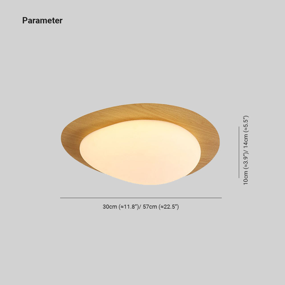 Quinn Minimalista Moderno LED Lámpara de Techo Nogal/Natural Estudio/Sala de Estar Metal y Acrílico Regulable