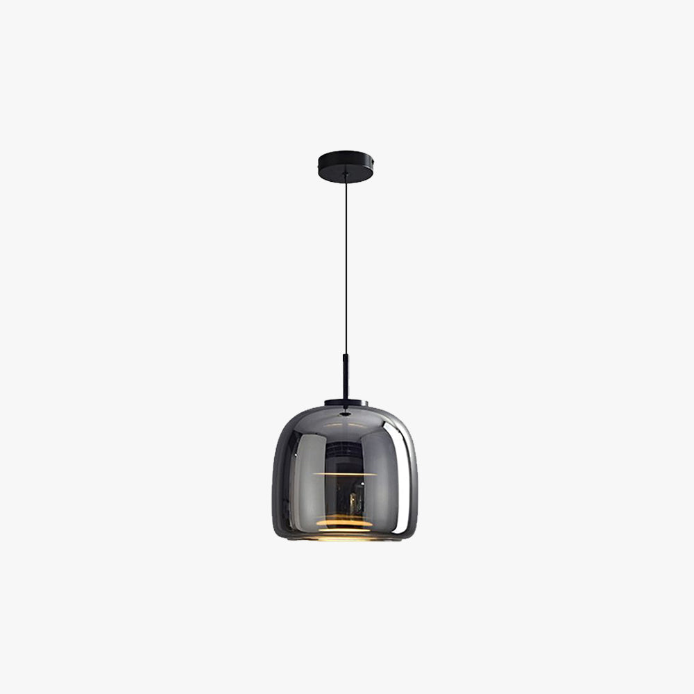 Hailie Moderno LED Lámpara Colgante Tazón Sala de Estar Dormitorio, Negro, Cristal