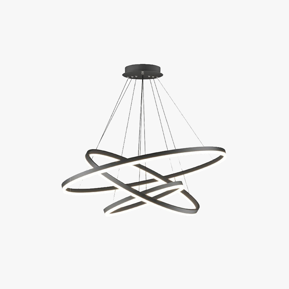 Arisha Moderno 3 Anillos LED Lámpara Colgante Negro Salón/Dormitorio/Comedor Metal y Acrílico