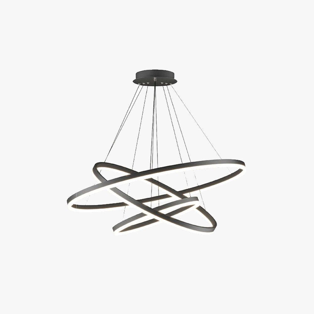 Arisha Moderno 3 Anillos LED Lámpara Colgante Negro Salón/Dormitorio/Comedor Metal y Acrílico
