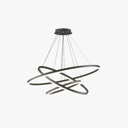 Arisha Moderno 3 Anillos LED Lámpara Colgante Negro Salón/Dormitorio/Comedor Metal y Acrílico