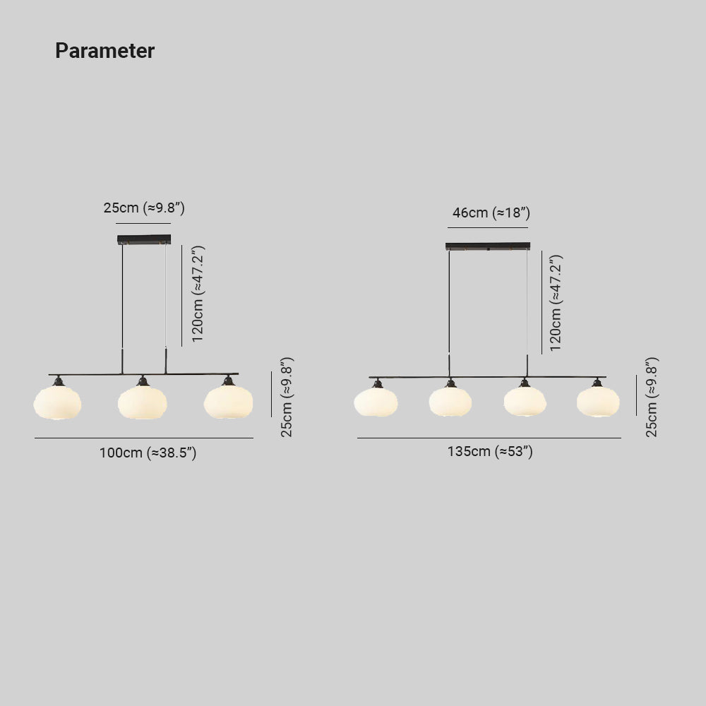 Hailie Moderno LED Lámpara Colgante Negro/Oro Comedor Mesa de Comedor Metal y Vidrio 3/4 Llamas 100CM/135CM Largo