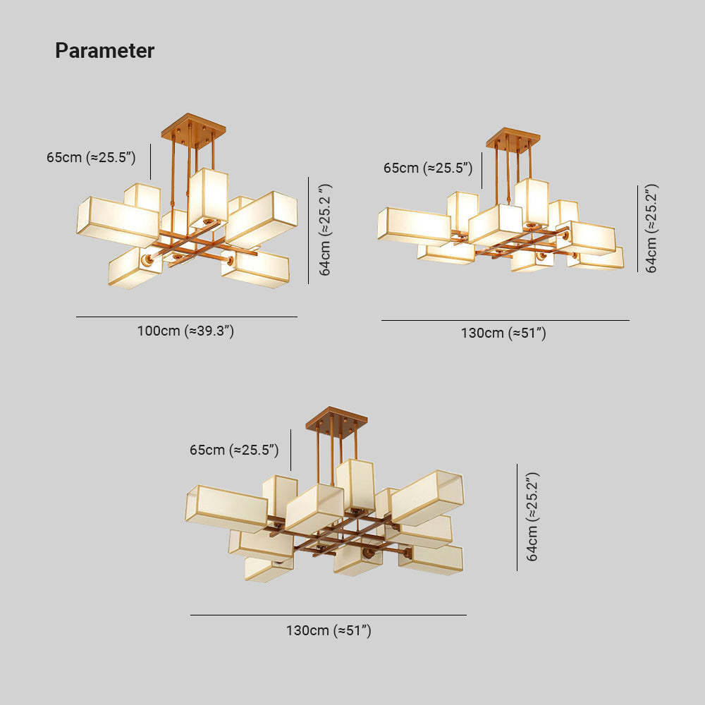 Lacey Design LED Kronleuchte Schwarz/Gold Wohnzimmer/Schlafzimmer Metall Textil