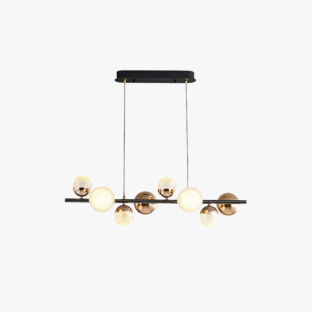 Valentina Moderno Burbujas LED Lámpara Colgante Negro Mesa de Comedor/Sala de Estar Metal Vidrio 8-Llamas 80CM Largo