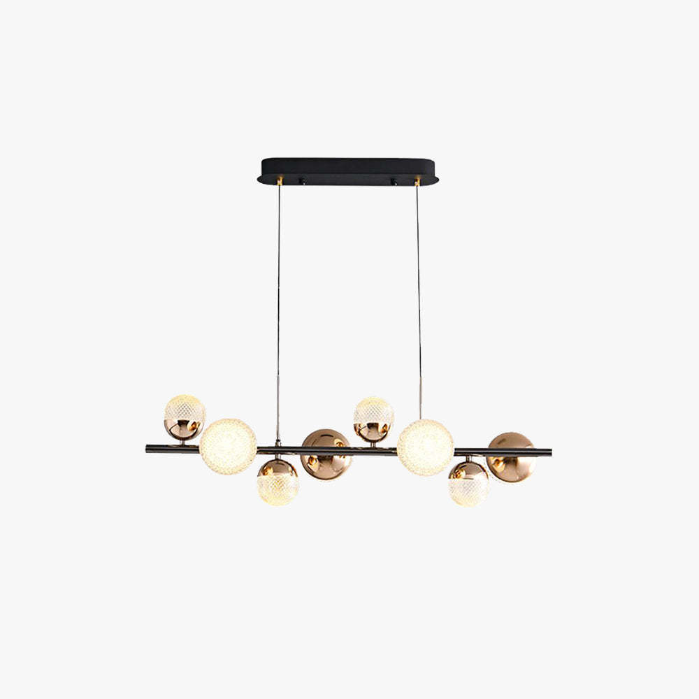 Valentina Moderno Burbujas LED Lámpara Colgante Negro Mesa de Comedor/Sala de Estar Metal Vidrio 8-Llamas 80CM Largo