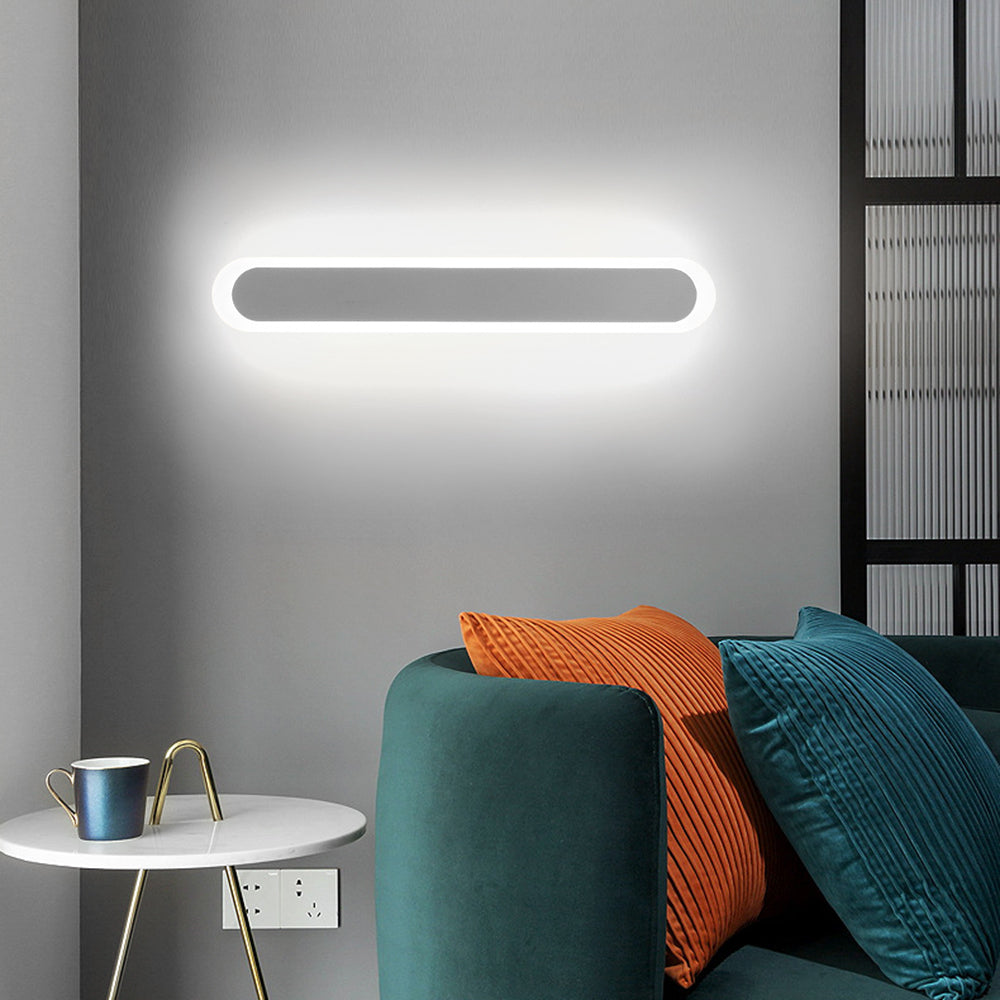 Edge Moderno Lineal LED Aplique Blanco/ Marrón Cuarto de Baño Metal Acrílico Tallas 40/59/80/99CM