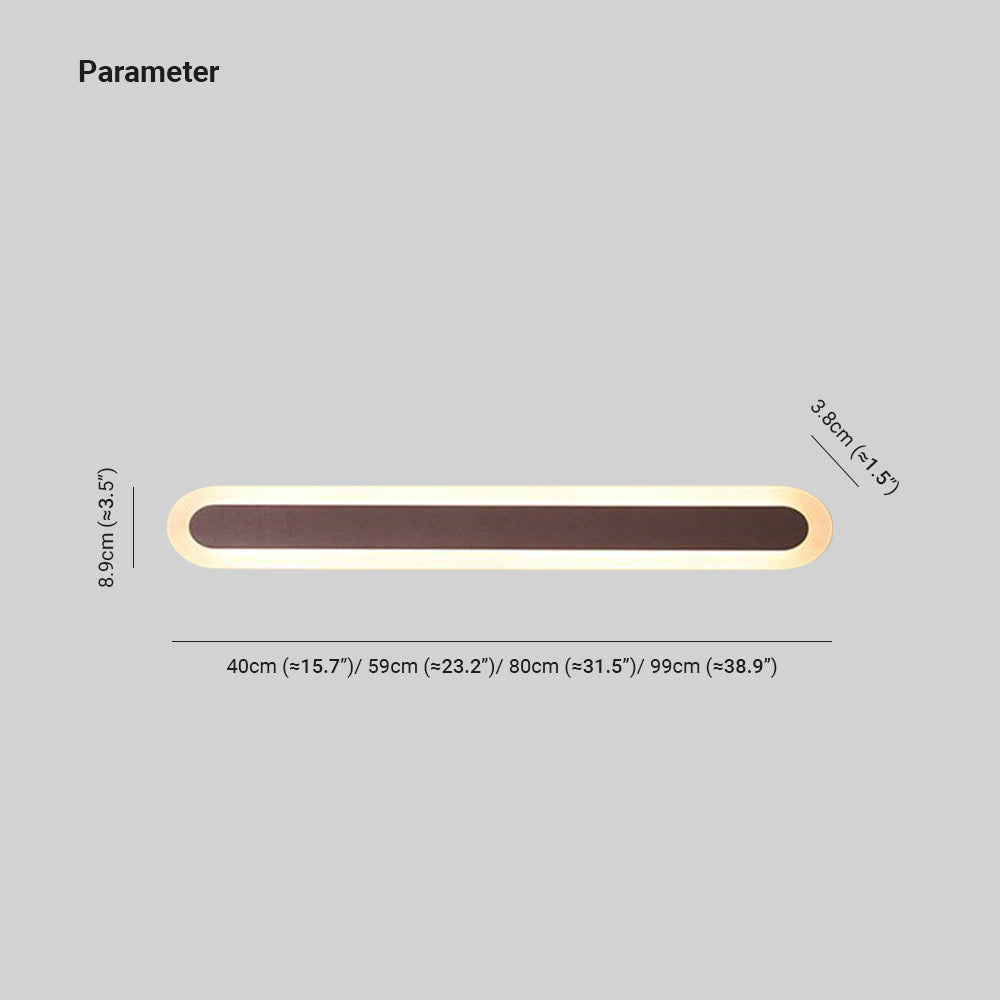 Edge Moderno Lineal LED Aplique Blanco/ Marrón Cuarto de Baño Metal Acrílico Tallas 40/59/80/99CM
