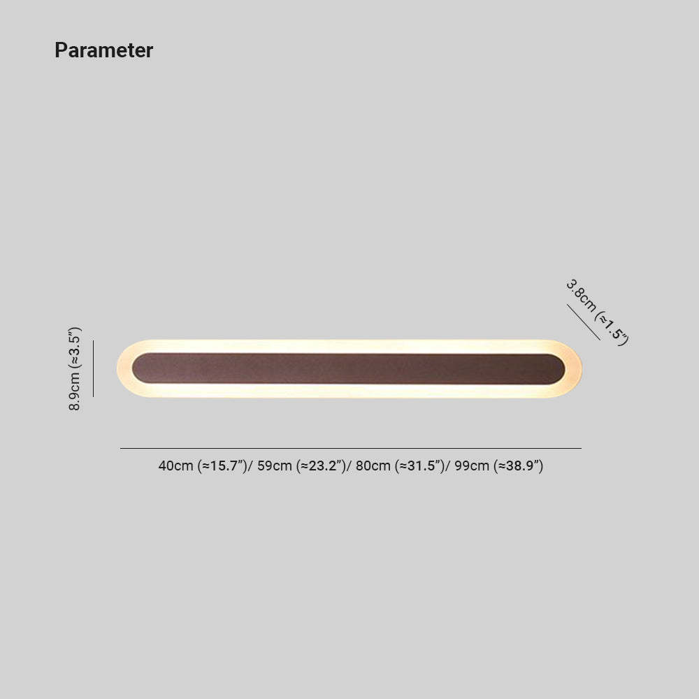 Edge Moderno Lineal LED Aplique Blanco/ Marrón Cuarto de Baño Metal Acrílico Tallas 40/59/80/99CM
