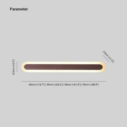 Edge Moderno Lineal LED Aplique Blanco/ Marrón Cuarto de Baño Metal Acrílico Tallas 40/59/80/99CM