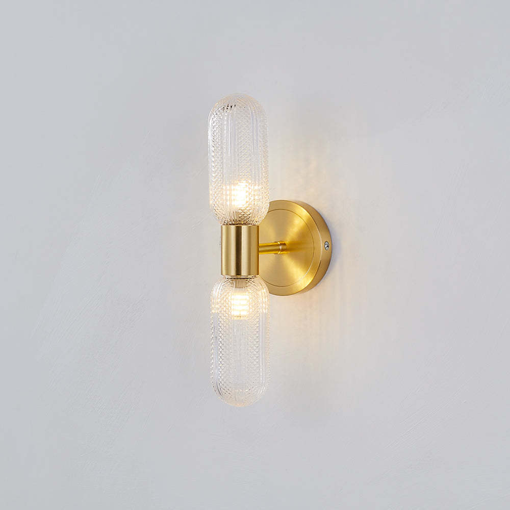 Hailie Lujo Bola LED Aplique Oro Dormitorio Metal Vidrio 2 Luminarias