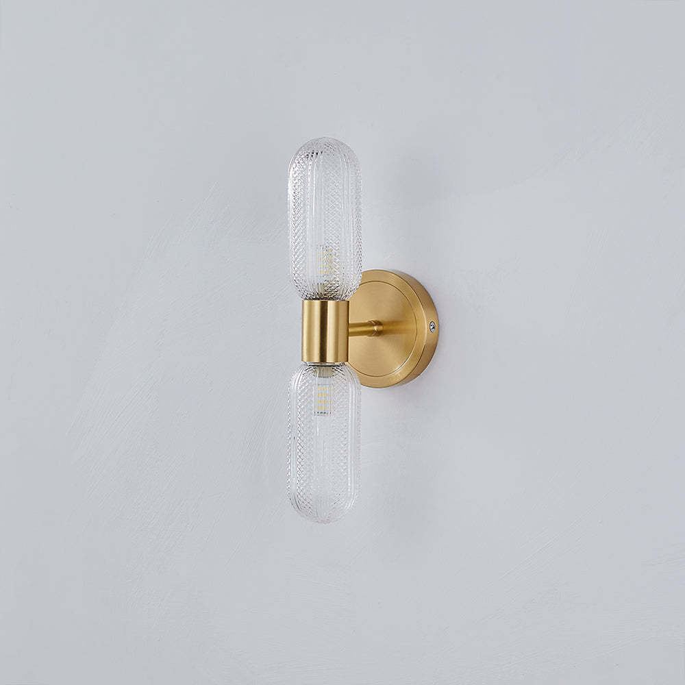 Hailie Lujo Bola LED Aplique Oro Dormitorio Metal Vidrio 2 Luminarias