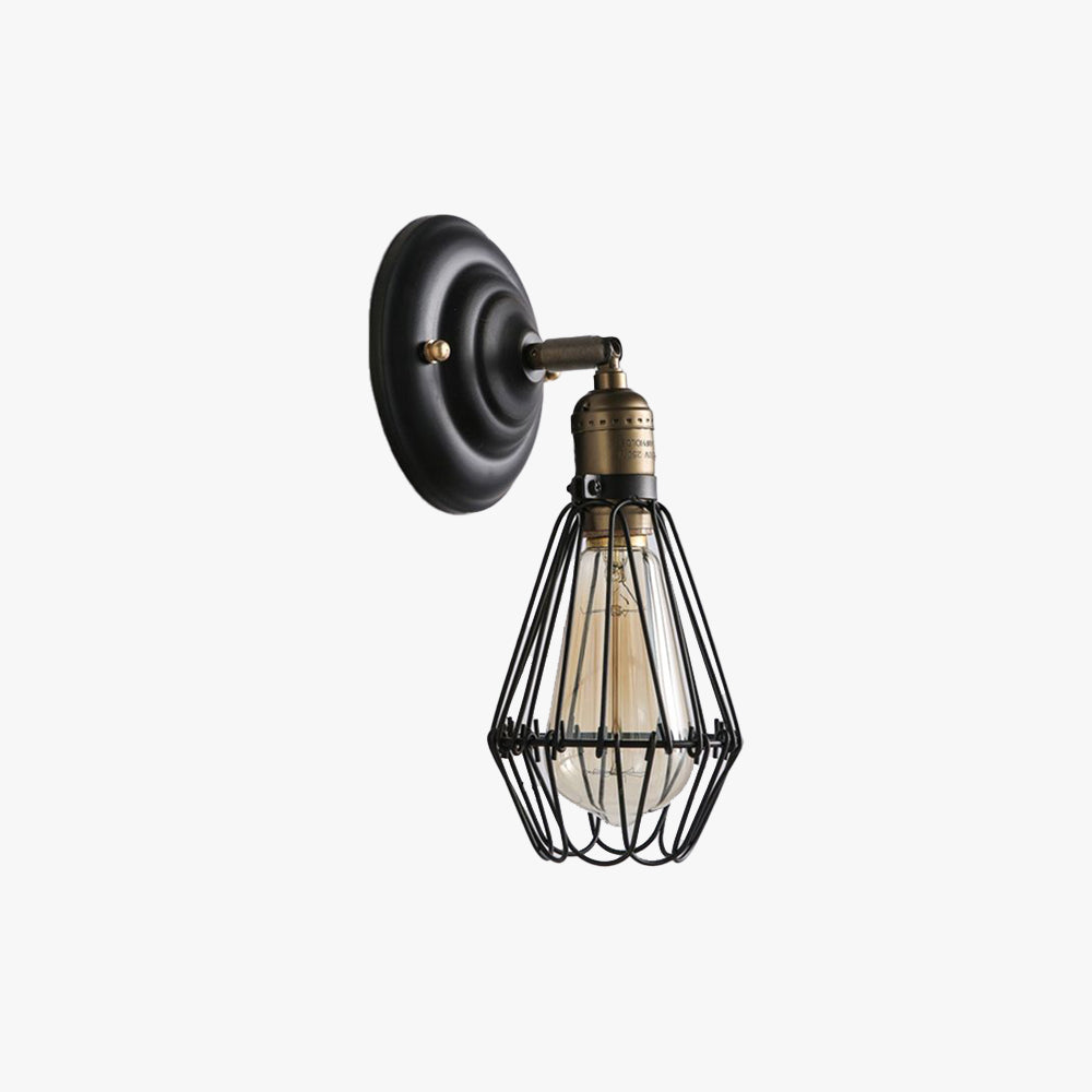 Alessio Industrial Forma de Linterna LED Aplique Negro/Óxido Salón/Pasillo Metal