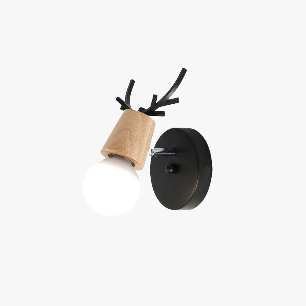 Ozawa Moderno Cuerno LED Luz de Pared Negro Blanco Dormitorio Baño Metal Madera Vaso