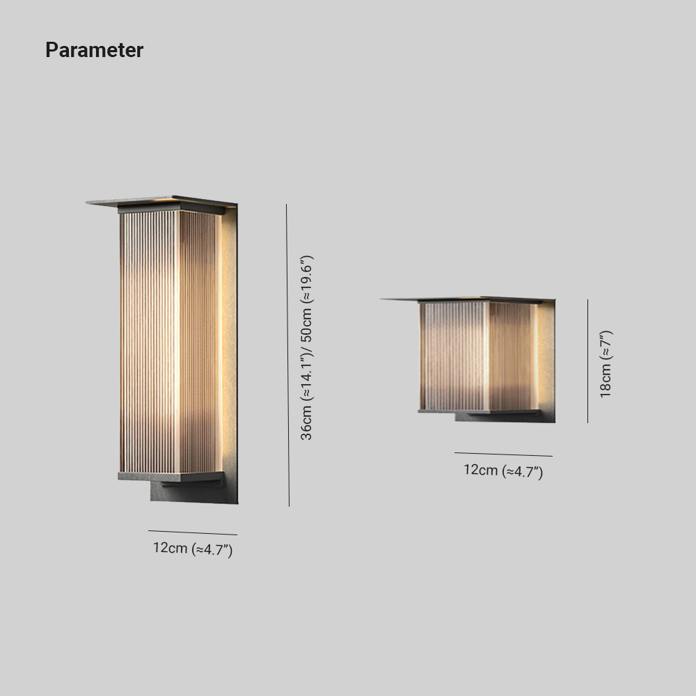 Orr Retro Cuboide Metal/Acrílico LED Aplique de Pared Exterior Negro