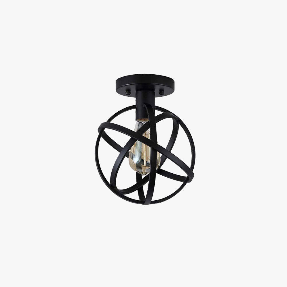 Herbert Vintage LED Lámpara de Techo Bola Negro Comedor Metal