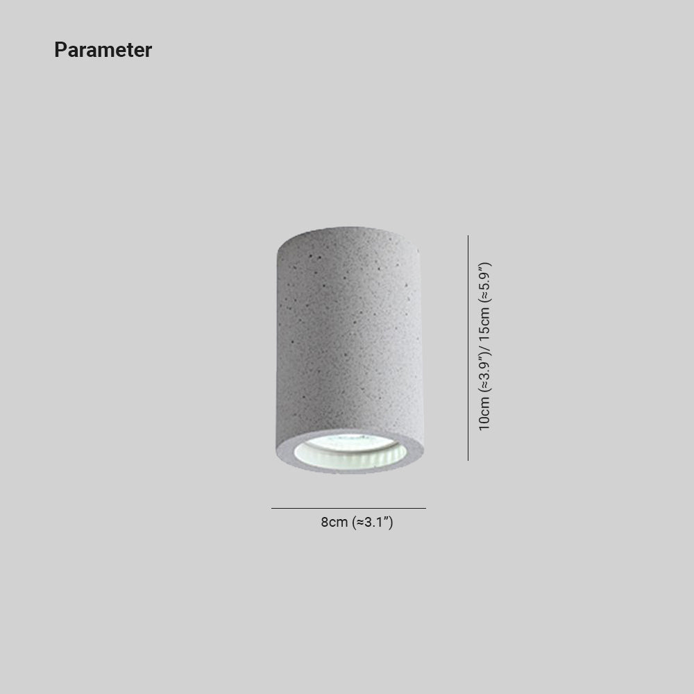 Freja Lámpara de techo Cilíndrica Pasillo 3 Colores Cemento