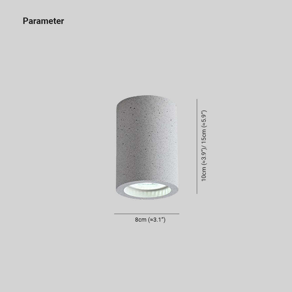 Freja Lámpara de techo Cilíndrica Pasillo 3 Colores Cemento